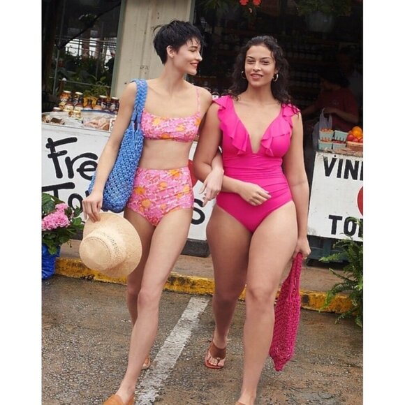 J Crew Womens Ruched Ruffle One Piece Swimsuit Sz 4 Radiant Fuchsia Pink $118 - Picture 2 of 4